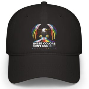 Colors Don’t Run Rainbow Eagle Baseball Cap – LGBTQ+ Pride Low-Profile Cotton Hat