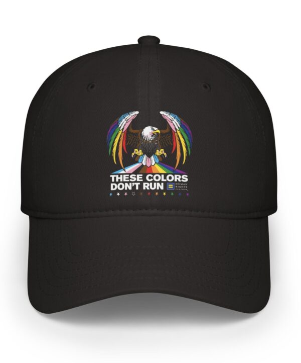 Colors Don’t Run Rainbow Eagle Baseball Cap – LGBTQ+ Pride Low-Profile Cotton Hat