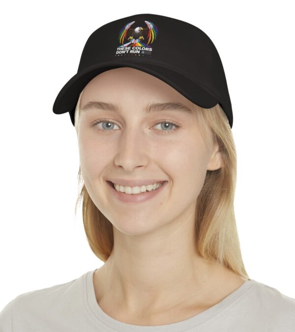 Colors Don’t Run Rainbow Eagle Baseball Cap – LGBTQ+ Pride Low-Profile Cotton Hat