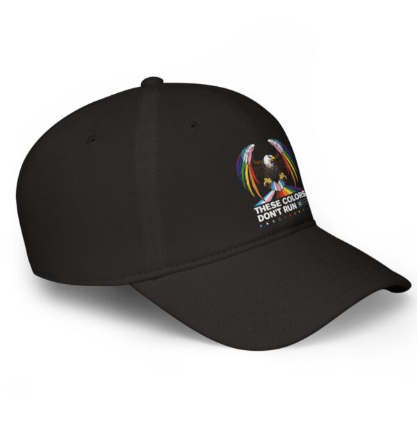 Colors Don’t Run Rainbow Eagle Baseball Cap – LGBTQ+ Pride Low-Profile Cotton Hat