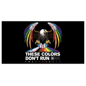 Colors Don’t Run Rainbow Eagle Bumper Sticker
