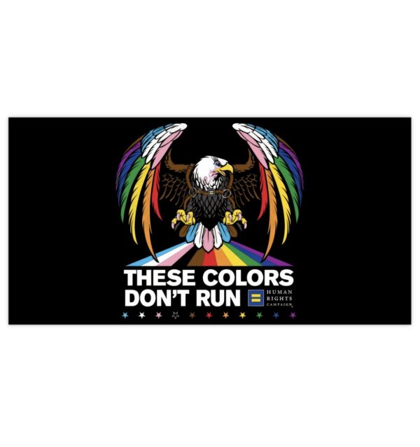 Colors Don’t Run Rainbow Eagle Bumper Sticker