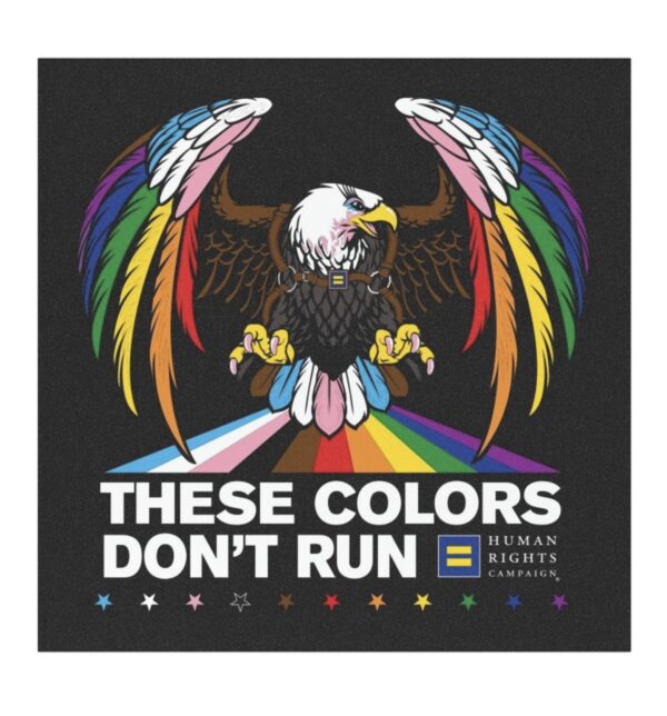Colors Don’t Run Rainbow Eagle Car Magnet – LGBTQ+ Pride All-Weather Magnetic Sign