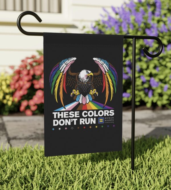 Colors Don’t Run Rainbow Eagle Garden & House Banner – LGBTQ+ Pride Double-Sided Flag