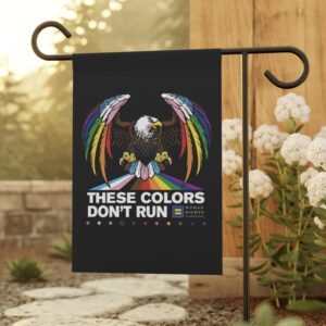 Colors Don’t Run Rainbow Eagle Garden & House Banner – LGBTQ+ Pride Double-Sided Flag