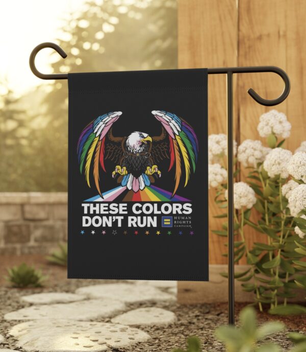 Colors Don’t Run Rainbow Eagle Garden & House Banner – LGBTQ+ Pride Double-Sided Flag