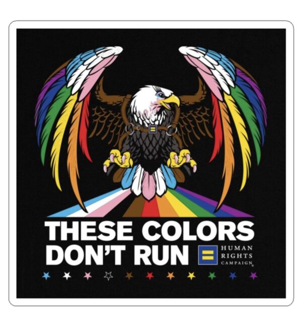 Colors Don’t Run Rainbow Eagle Kiss-Cut Sticker