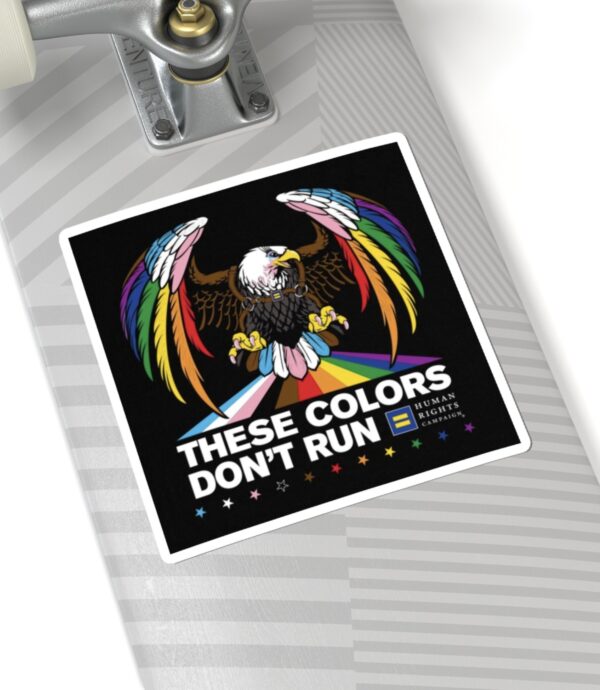 Colors Don’t Run Rainbow Eagle Kiss-Cut Sticker