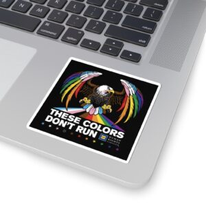 Colors Don’t Run Rainbow Eagle Kiss-Cut Sticker