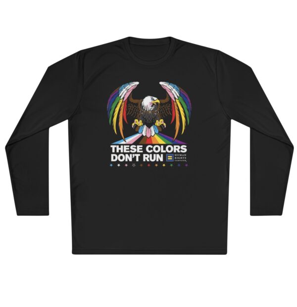 Colors Don’t Run Rainbow Eagle Long Sleeve T-Shirt – LGBTQ+ Pride Classic Fit Tee
