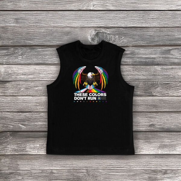 Colors Don’t Run Rainbow Eagle Sleeveless T-Shirt