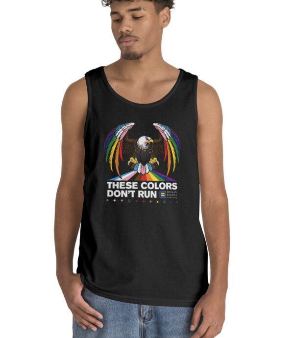 Colors Don’t Run Rainbow Eagle Tank Top – LGBTQ+ Pride Summer Sleeveless Shirt