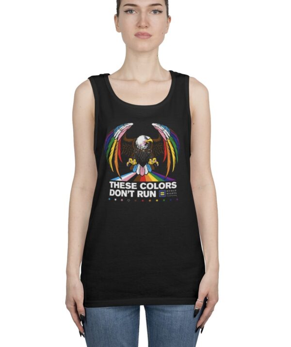 Colors Don’t Run Rainbow Eagle Tank Top – LGBTQ+ Pride Summer Sleeveless Shirt