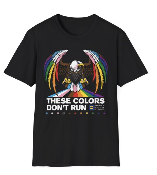 Colors Don’t Run Rainbow Eagle Unisex T-Shirt – LGBTQ+ Pride Patriotic Tee