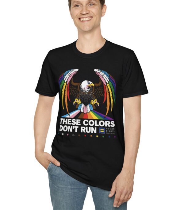 Colors Don’t Run Rainbow Eagle Unisex T-Shirt – LGBTQ+ Pride Patriotic Tee