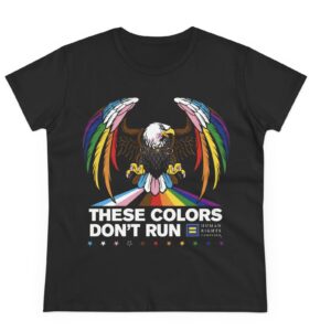 Colors Don’t Run Rainbow Eagle Women’s T-Shirt – LGBTQ+ Pride Feminine Fit Tee