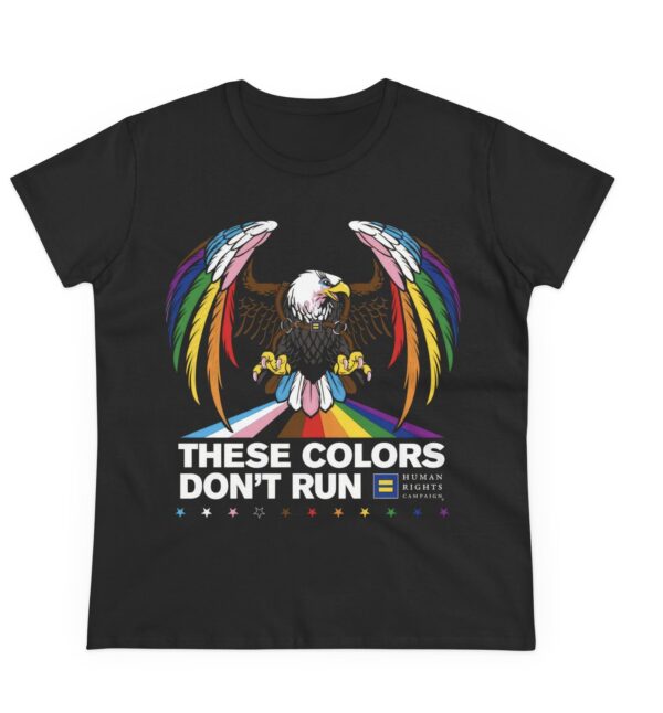 Colors Don’t Run Rainbow Eagle Women’s T-Shirt – LGBTQ+ Pride Feminine Fit Tee