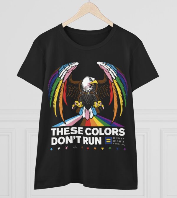 Colors Don’t Run Rainbow Eagle Women’s T-Shirt – LGBTQ+ Pride Feminine Fit Tee