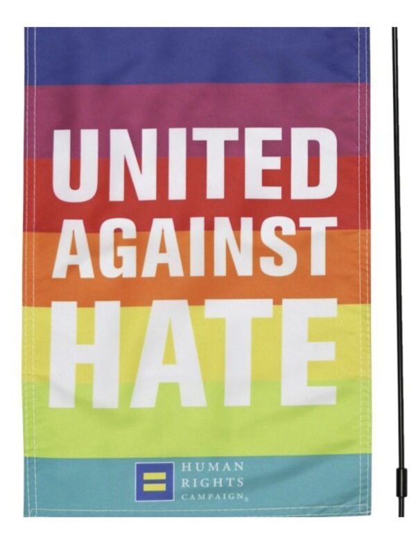 United Against Hate Garden Flag – LGBTQ+ Equality & Solidarity Outdoor Banner